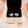 Pendientes de plata con forma de corazón de melocotón, frescos y sencillos, de verano, con forma de dulce viento y aceite, elegantes y con un toque de amor para una chica dulce.
