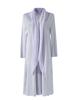 Abrigo trench plisado para mujer 2024 primavera nueva moda diseño elegante cuello bufanda cárdigan largo medio ropa exterior