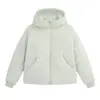 Chamarra a prueba de viento marca L*U, abrigo acolchado de algodón, chaqueta de invierno con capucha deportiva casual acolchada de algodón con etiqueta dorada para personas petite