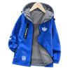 Jaquetas Personalizadas para Meninos Primavera, Outono e Inverno 2026 para Meninos Mais Velhos, Estilo Coreano, Forradas com Fleece Infantil, Dupla Face, Comprimento Médio