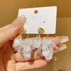 Um Par de Brincos de Borla de Pétala para Mulheres, Estilo Coreano, Brincos Modernos com Pino de Prata, Design Exclusivo, Brincos Populares