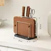 Soporte para Cuchillos de Acero Inoxidable Estante para Cuchillos de Cocina Estante de Almacenamiento Doméstico Estante Especial de Almacenamiento con Drenaje para Encimera de Cuchillos y Tabla de Cortar