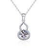 Mosang Diamond Gourd Pingente Colar Mulheres All-match 925 Prata DIY Acessórios Collarbone Colar Joias Dia das Mães Presente