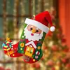 Nuevo Adorno de Media de Navidad de Papá Noel Decoración del Árbol de Navidad para el Hogar Adorno Acrílico 2D para Coche