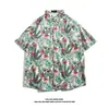 Camisa Hawaiana de Manga Corta Camisa de Manga Corta para Hombre Verano Nuevo Playa Camisa Floral Ropa de Pareja Camisa Holgada