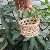 Cesta de bambú té de leche parque de mano hecha a mano cesta de bambú cubierta para taza de té de leche vaso de agua desechable cubierta para caliente cuadrado lugar escénico