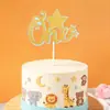 Topo de Bolo de Primeiro Aniversário Transfronteiriço, Decorações de Aniversário de Um Ano, Enfeites de Bolo de Estrela e Letra, Artigos de Festa