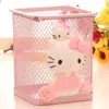Hola kt soporte para bolígrafos de gato lindos adornos metálicos de gatito escritorio kiti gato almacenamiento de artículos varios cubo de bolígrafos hello kitty