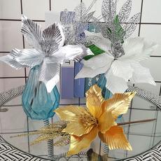 Corona de árbol de Navidad con caña, flores decorativas de bricolaje, decoración navideña, decoración del hogar, diseño de escena navideña, flores de Navidad