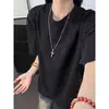 Camiseta de Marca de Verano de Moda Estilo Chanel con Purpurina Fina y Rayas Estrelladas, Cuello Redondo, Manga Corta para Hombre