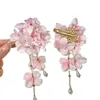 Pinza para el Cabello de Flor de Tela Perla Gota de Agua, Dulce y Elegante, de Nicho y Versátil, Pinza de Pato para la Parte Posterior de la Cabeza, Accesorio para el Cabello de Lujo Ligero