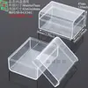 Caixa Plástica PS Lisa, Caixa de Embalagem Transparente Retangular, Caixa Cristal Moldada por Injeção com Tampa e Base, Caixa Universal para Armazenamento de Presentes