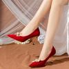 Sapatos de casamento femininos 2023 primavera e outono salto alto salto agulha pontudo novos sapatos de noiva sapatos de casamento
