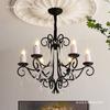 Candelabro de Velas Francés Luz Principal de Sala de Estar Escalera Cristal Luz de Comedor 2025 Nuevo Blanco Retro Lámparas de Dormitorio