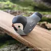 Adornos de Pájaro Gordito Tallados en Madera Hechos a Mano Adornos Tallados en Madera Maciza de Pájaro Pintados a Mano Llavero Colgante Regalos de Animales Pequeños