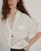 Lofi Escolheu uma Camisa de Decote V com Renda de Alta Qualidade para Mulheres, um Novo Top Solto de Manga Longa para Primavera