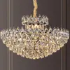 Lustre de Cristal Galvanizado em Ferro Forjado de Luxo Leve para Sala de Estar, Hall, Sala de Jantar, Quarto, Escritório, Lustre Moderno Minimalista Francês