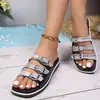 Transfronterizo Tallas Grandes 2026 Verano Nueva Moda Versátil Sandalias Planas Romanas de Playa Francesas Retro para Mujer