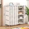 Zapatero estante de almacenamiento multicapa para el hogar simple entrada interior dormitorio espacio de alquiler ahorro de espacio apartamento pequeño zapatero