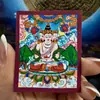 Promoção Quente Xizang Nepalesa Pintada à Mão Pura Thangka Oito Guardiões do Zodíaco Núcleo de Cartão 4*5