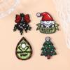 Venta caliente transfronteriza de acrílico Navidad Halloween serie pendientes collar llavero accesorios impresión de patrón de doble cara