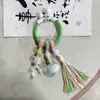 Colgante Original de Bolso de Cerámica Hecho a Mano de Yuan Xiaohong, Adorno de Borla Tejida con Cuerda de Jingdezhen, Accesorio de Bolso Artístico de Nicho