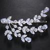 Horquilla de cristal de lujo ligero europeo y americano con circonita, accesorios de boda, pinza de palabra simple de moda, horquilla de tocado de novia
