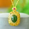 Corrente auto-nascida de Jade Branco Hetian Natural Incrustado Antigo Pingente de Cisne Moda Corrente de Clavícula Colar Simples Feminino