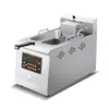 Freidora de Elevación Automática Comercial Control de Temperatura Temporización Olla para Freír Brochetas Fritas Máquina para Papas Fritas Milanesa de Pollo Freidora Eléctrica