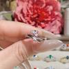 Camellia Tiktok joyería de simulación anillo de ágata de vidrio para mujer cobre chapado en oro real anillo diario pequeño abierto