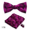Conjunto de tres piezas de corbata y pañuelo de bolsillo para hombre, de poliéster, con estampado para banquetes, bodas, camisas, lazos y cuello con flores