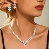 Conjunto Colar Ecológico Transfronteiriço, Brincos, Conjunto de Joias, Conjunto para Vestido de Banquete, Acessórios de Noiva Versáteis da Moda Atacado