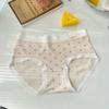 Calcinha de algodão modal de bolinhas creme de verão feminina, algodão antibacteriano, virilha respirável, estilo japonês, calcinhas sem rastros para meninas