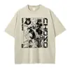 Camiseta de algodón con estampado de dibujos animados en blanco y negro, nueva de verano, con letras, estilo europeo y americano, camiseta de personalidad, manga corta, nueva