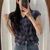 Camisa Casual Versátil Juvenil de Moda Coreana con Capucha, Cintura Ajustable con Cordón Lateral, Manga Corta