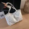 Bolsa Tote Grande Original Estilo College Bolinhas Literárias Feminina 2026 Nova Moda Bolsa de Ombro Único Bolsa de Trabalho de Nicho