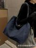Grande capacidade 2024 Nova bolsa jeans outono feminina versátil bolsa de ombro com corrente bolsa de pano bolsa tote de alta qualidade