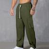Pantalones de pana pesada transfronterizos Otoño Retro Americano Casual Pantalones cargo Versátiles Sueltos de pierna ancha para hombre