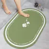 Tapete de chão para banheiro feito de terra de diatomáceas, tapete macio de secagem rápida para a entrada do banheiro, tapete para os pés absorvente de água e antiderrapante, base de carpete para casa