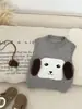 Colete de Tricô Cartoon para Bebê Menino Primavera e Outono, Colete Casual Fofo para Recém-Nascidos, Suéter Soltinho e Versátil Estilo Coreano para Meninos