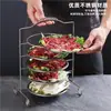 Estante de Platos Multicapa de Acero Inoxidable, Estante para Servir Fondue, Estante para Platos de Barbacoa, Estante Portátil para Alimentos, Estante Comercial para Preparación de Alimentos