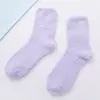 Cor de doce 21 cores cor sólida Meia-calça de tubo quente feminina de velo de coral para casa meias de chão meia de veludo meia-calça atacado