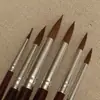 Pincel de Óleo con Punta de Pelo de Lobo Pincel para Trazo Pincel para Gouache Juego de Pinceles Juego de Plumas de Línea de Gancho 6 Piezas Pluma para Pintura Acrílica