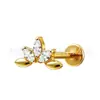 Jiangtai F136 Titanio Circonia Marqués Estrella de Cuatro Puntas Corazón Murciélago Joyería para Cabeza G23 Aleación de Titanio Cuerpo Joyería para Perforación