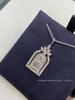 Colar H.W. Porta da Felicidade para Mulheres, Castelo de Diamante Inteiro de Platina Gaiola de Pássaro Moda Design de Luxo Leve Pingente Corrente da Clavícula