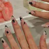 Caixa com 24 Peças de Conjunto de Adesivos para Unhas Artesanais Populares Transfronteiriços em Formato de Amêndoa com Gradiente, Unhas Postiças Curtas, Produto Acabado