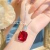 Nuevo colgante azul real de paloma rojo sangre, pendientes Caibao cuadrados de gran tamaño en quilates, anillo Paraiba, traje de diamante verde para mujer