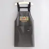 Delantal de Dibujos Animados de TPU Lavable a Mano de Moda para Productos Acuáticos y Catering, Uniforme de Trabajo con Texto Impreso, Delantal de Cocina Impermeable y a Prueba de Aceite para Mujeres