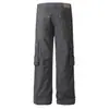 Suministro Especial Transfronterizo Retro Americano Pantalones de Trabajo de Múltiples Bolsillos Micro-Campana Unisex Pierna Recta Estilo Funcional Pantalones Largos de Mezclilla