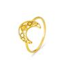 Anillo de media luna hueca de acero de titanio retro europeo y americano, joyería elegante y a la moda que combina con todo, anillo de acero inoxidable para hombres y mujeres